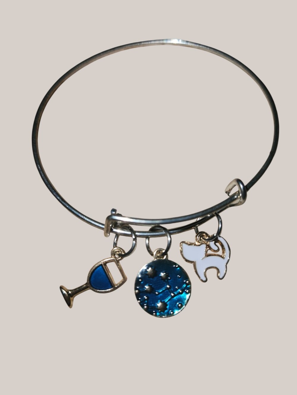 Handmade Glass Bead Charm Bracelets - 12 y.o. Artist- "It's Wine-O'Clock" Theme